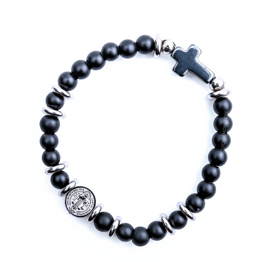Black Onyx Saint Benedict Bracelet (6mm)
