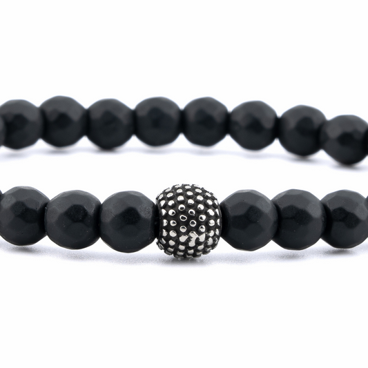 Onyx Black Matte Bracelet (6mm) Close Up