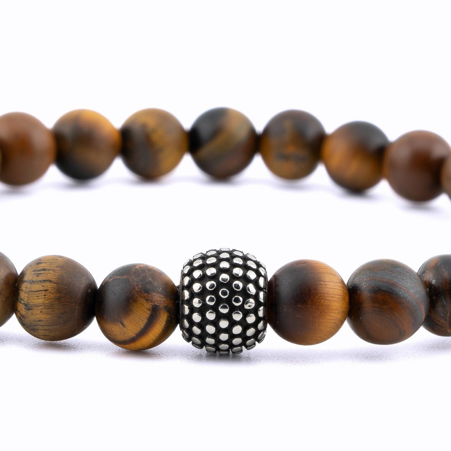 Tiger Eye Matte Bracelet Close