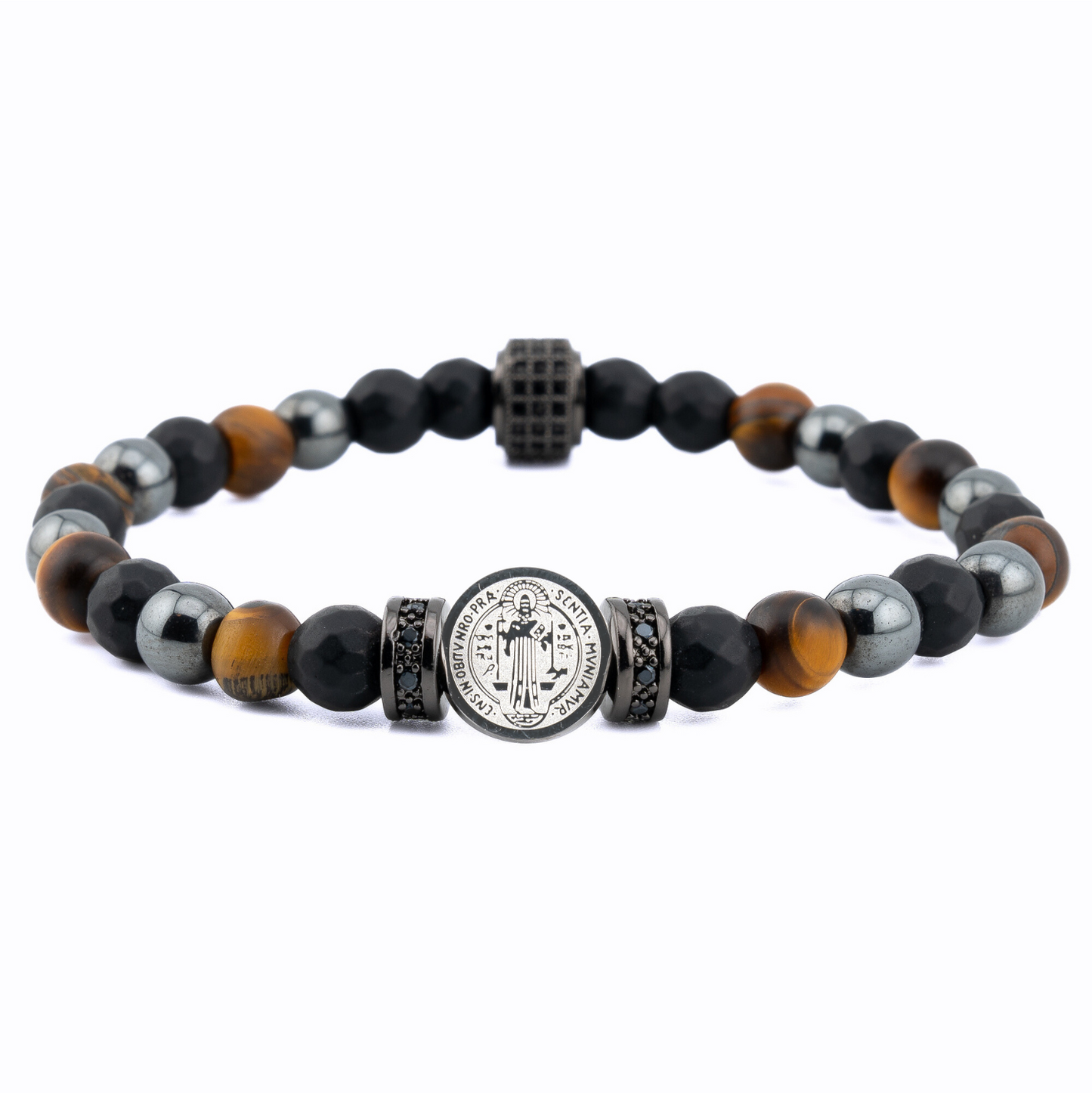 Saint Benedict Triple Protection Gemstone Bracelet (6mm)