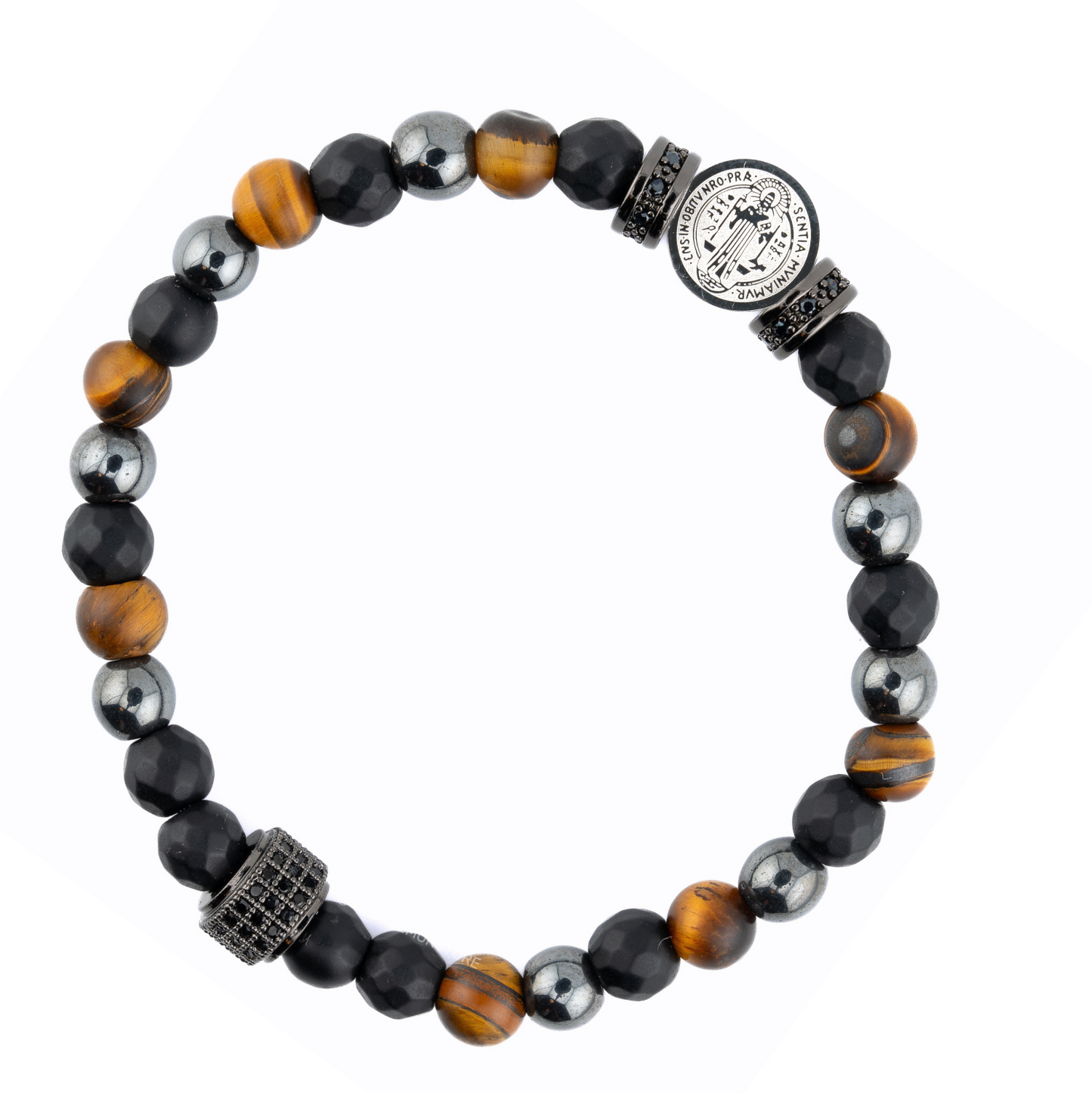 Saint Benedict Triple Protection Gemstone Bracelet (6mm)