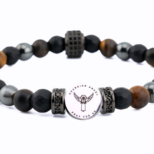 Triple Protection Saint Michael Archangel Bracelet Bracelet (6mm), close view