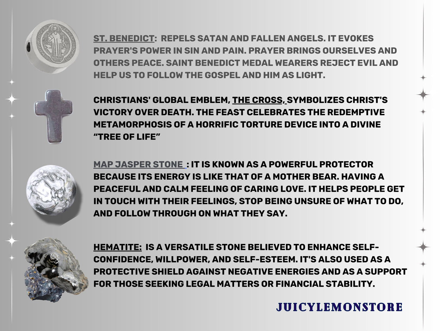 St Benedict Stainless Steel Medal & Frosted Map Jasper Protection Bracelet for men. Catholic gift for him/her/unisex Religious gem bracelet