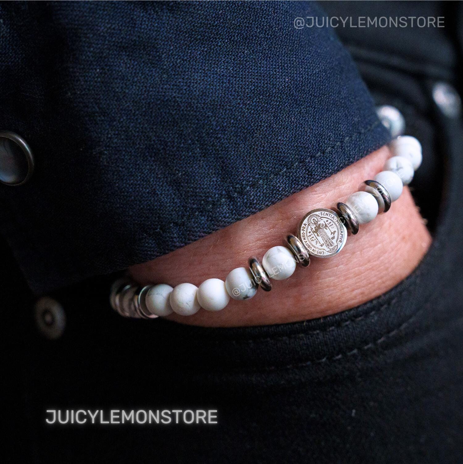 Triple Saint Protection Bracelet St. Michael, St. Benedict, Cross. Select your Saint (St Francis, St Jude, St Michael, Miraculous Medal)