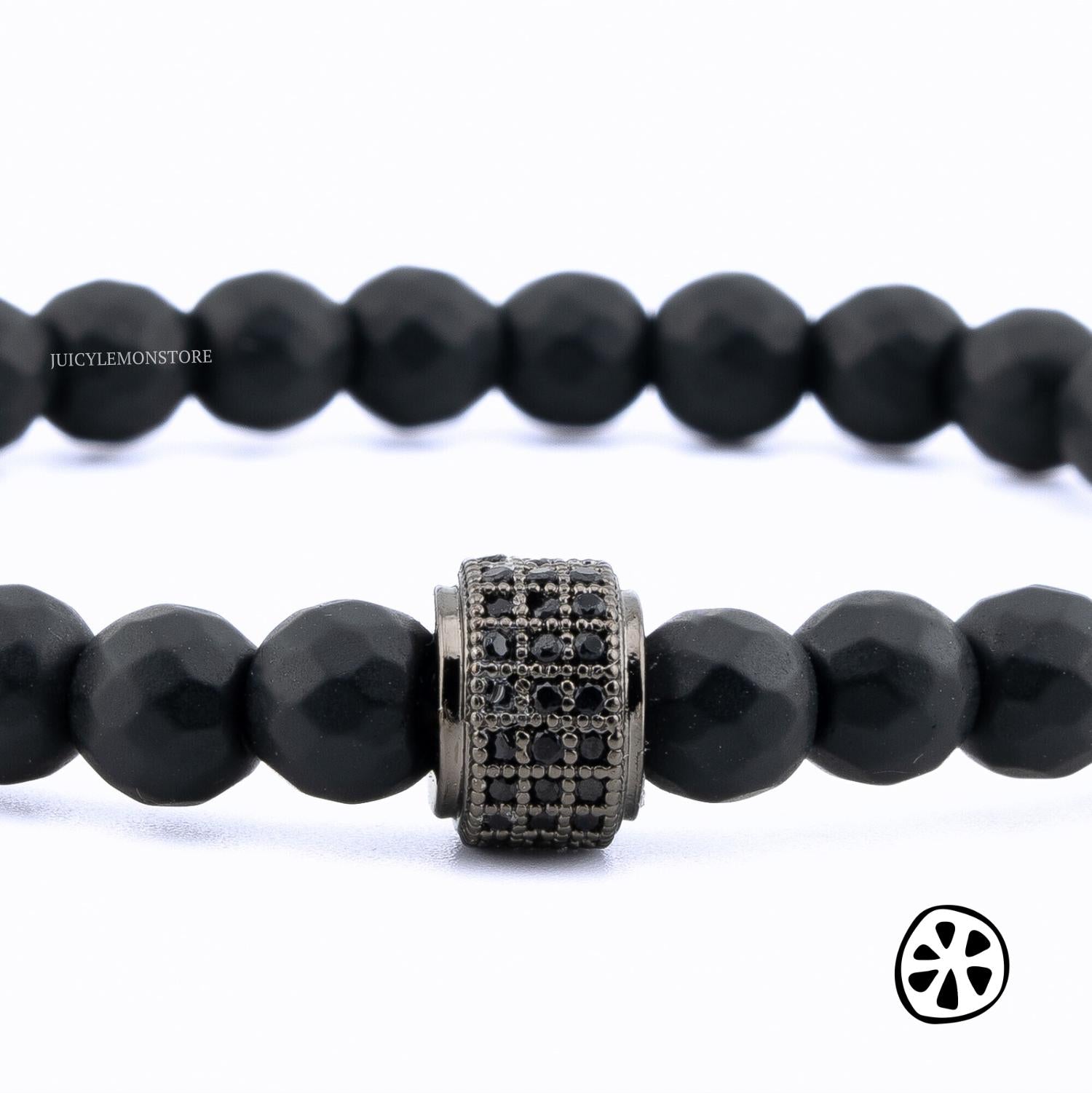 Matte Black Onyx Protection Bracelet for Men. Gemstone spiritual gifts for him & her, Unisex