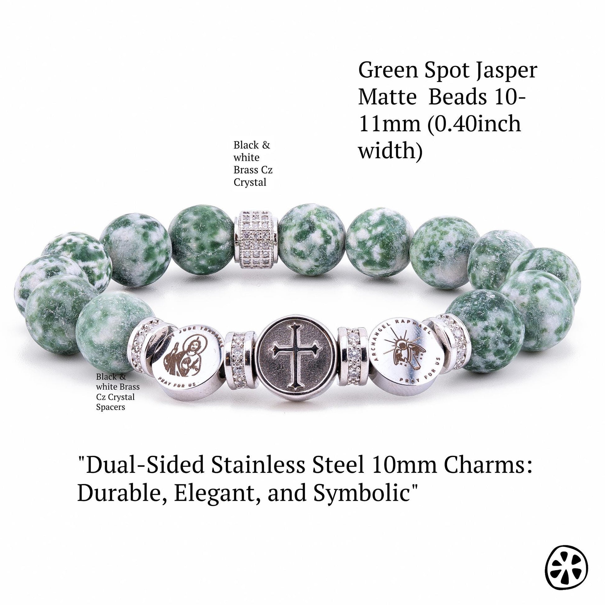 Three Saints Catholic Protection Bracelet Saint Jude Thaddeus Archangel Raphael Cross Men Women Religious Gift
