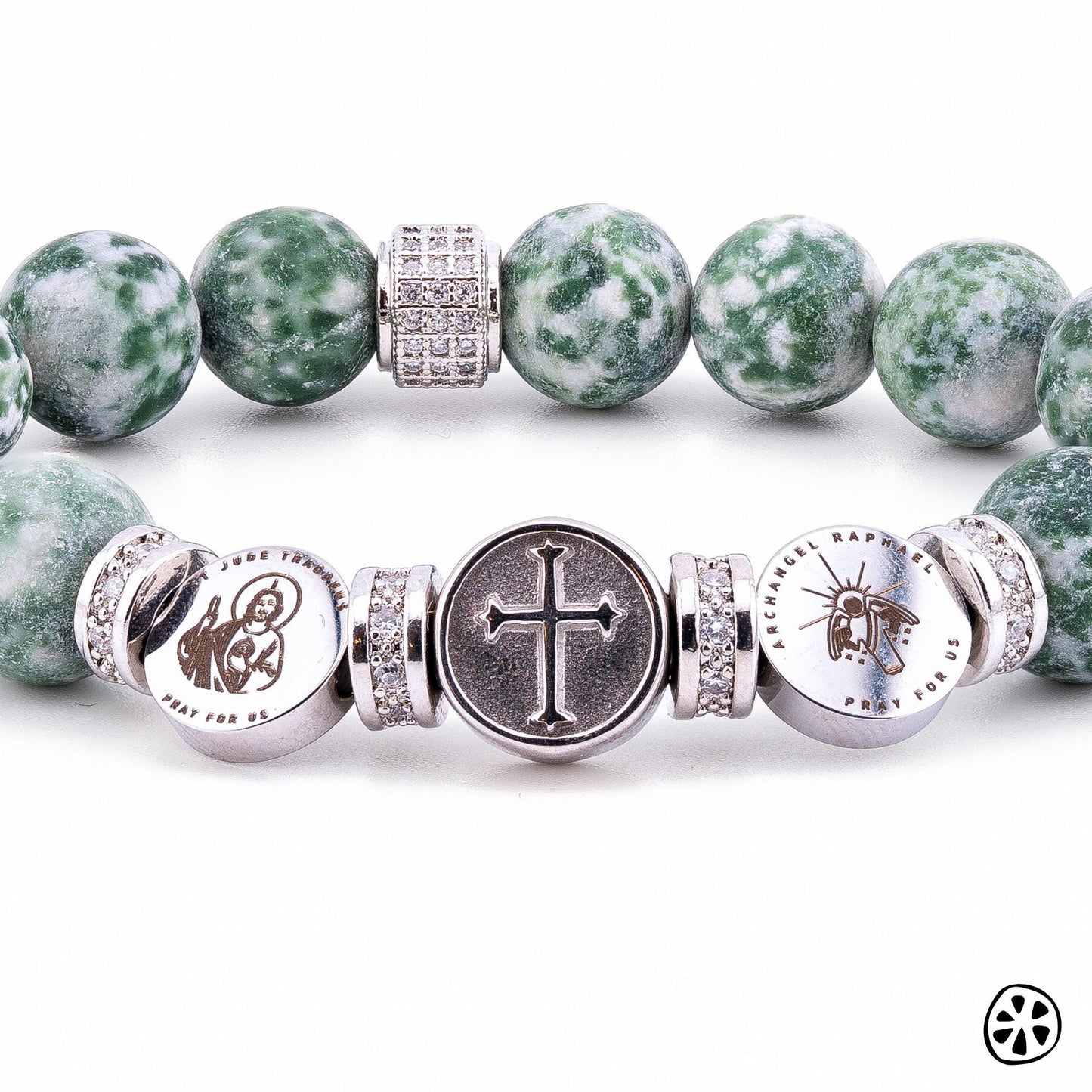 Three Saints Catholic Protection Bracelet Saint Jude Thaddeus Archangel Raphael Cross Men Women Religious Gift
