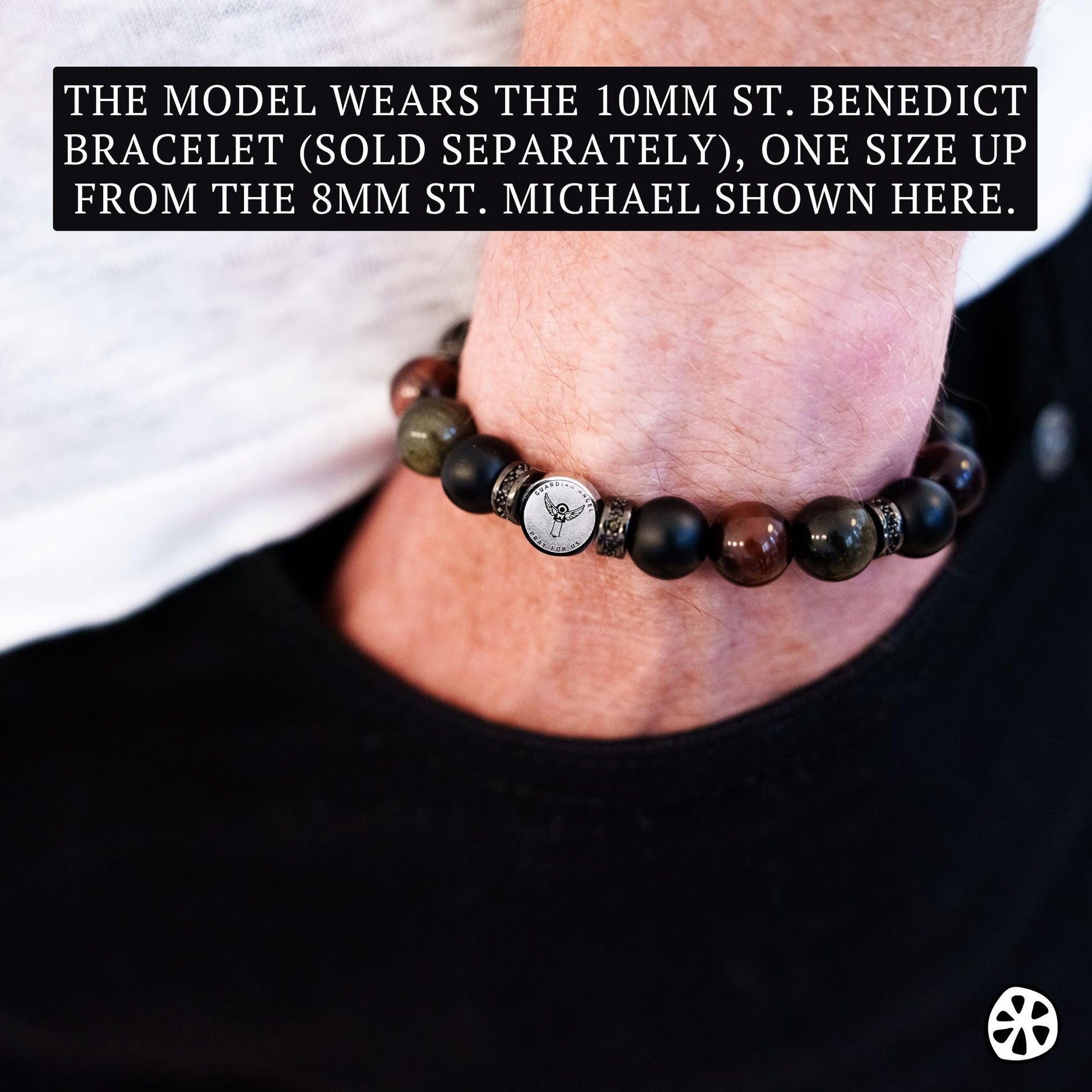 Triple Protection St Michael Bracelet Tarnish Free Charm or Select your Saint switch with St Francis, St Jude, St Michael, Miraculous Medal