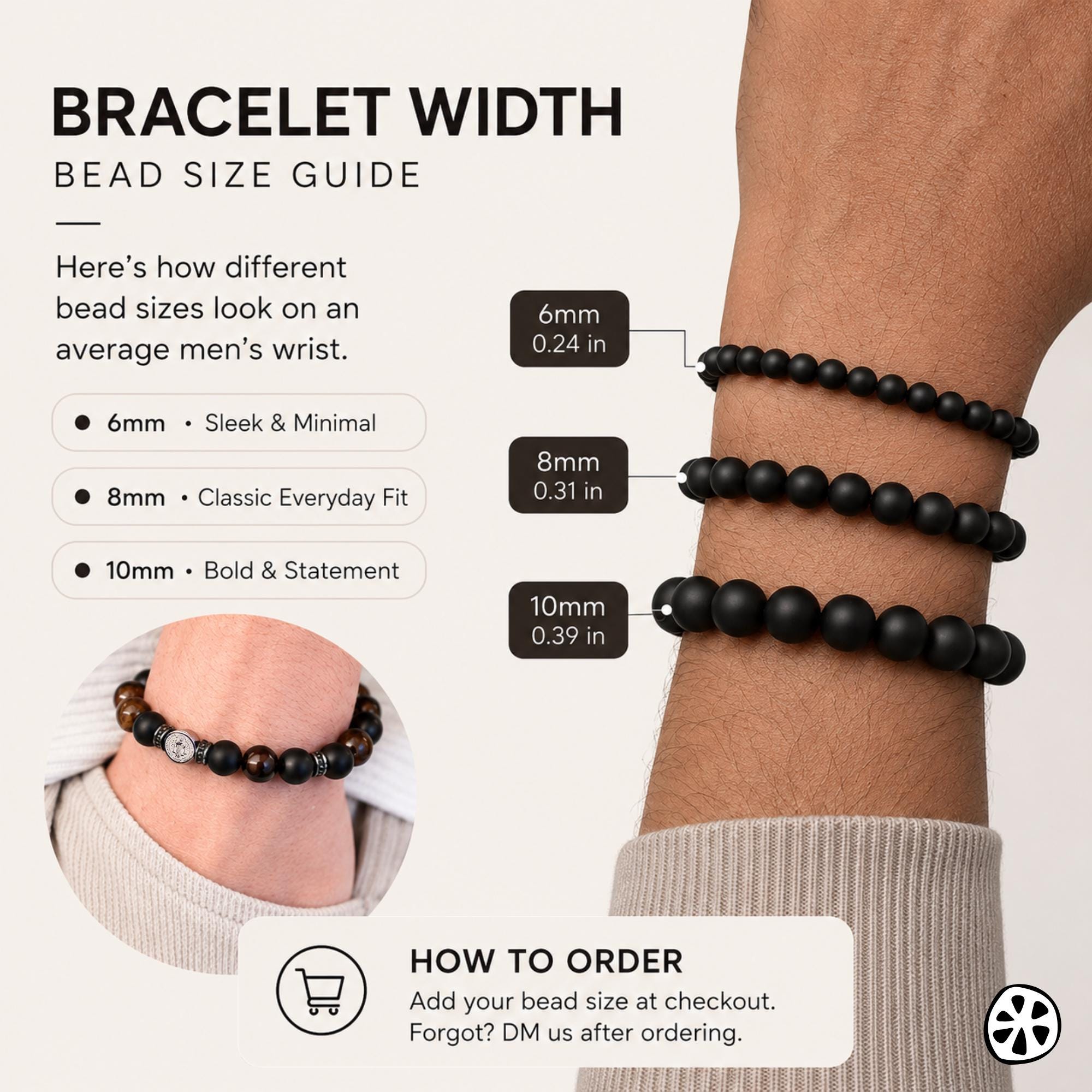 Crucifix Bracelet – Bronzite & Matte Onyx – Juicy Lemon Store